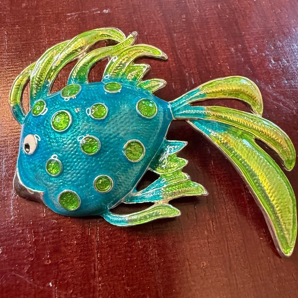 Vintage Colorful Fish Brooch. - Picture 3 of 5